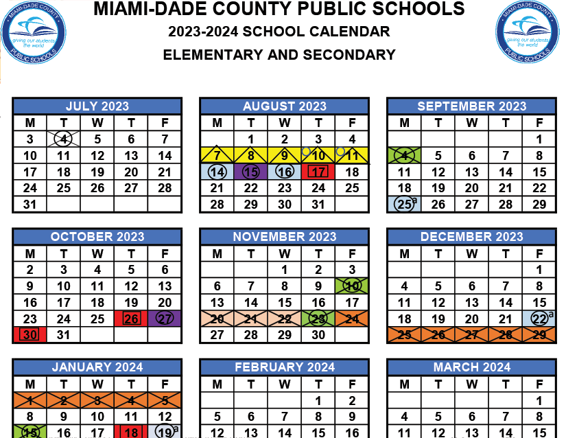 2023-2024 Elementary and Secondary Calendar